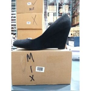 Jessica Simpson Women's Cash Slip on Wedge, Black Suede 8.5M